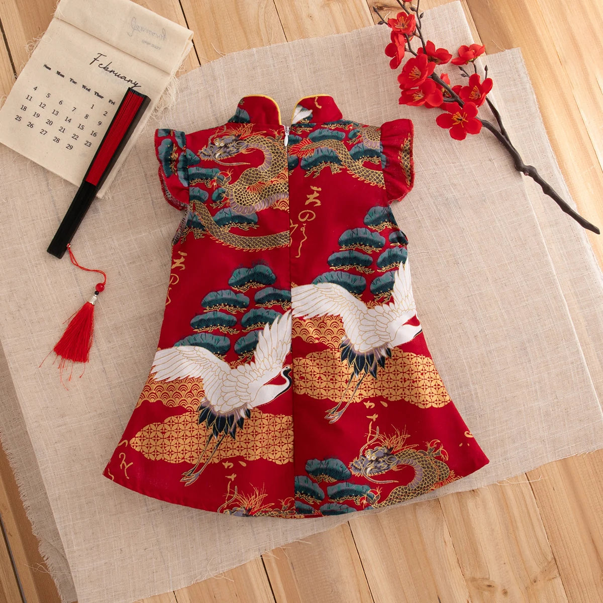Baby Girl Dresses Summer Chinese Style Printed Cotton Girls Dresses Cute Hanfu Cheongsam Baby Clothing Baby Clothes Girl